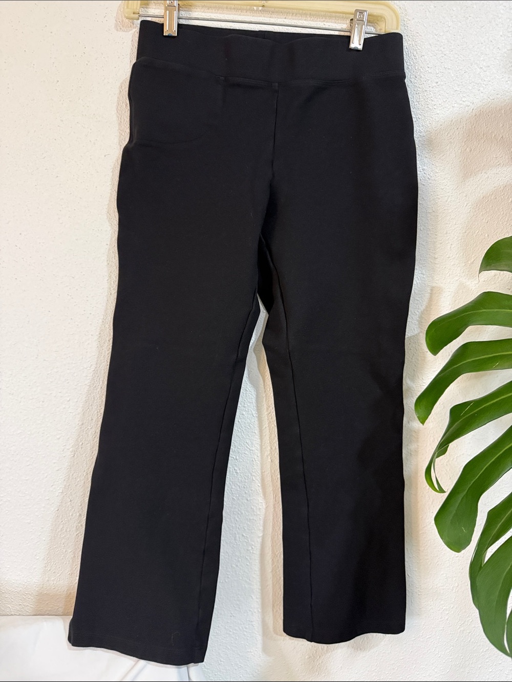 Quince Black Cropped Pull-On Straight Leg Pants